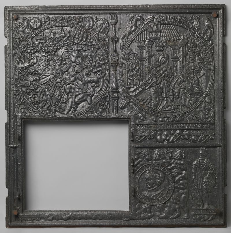 Placa de cerámica que representa a Eva y al niño Cristo de Philipp Soldan
