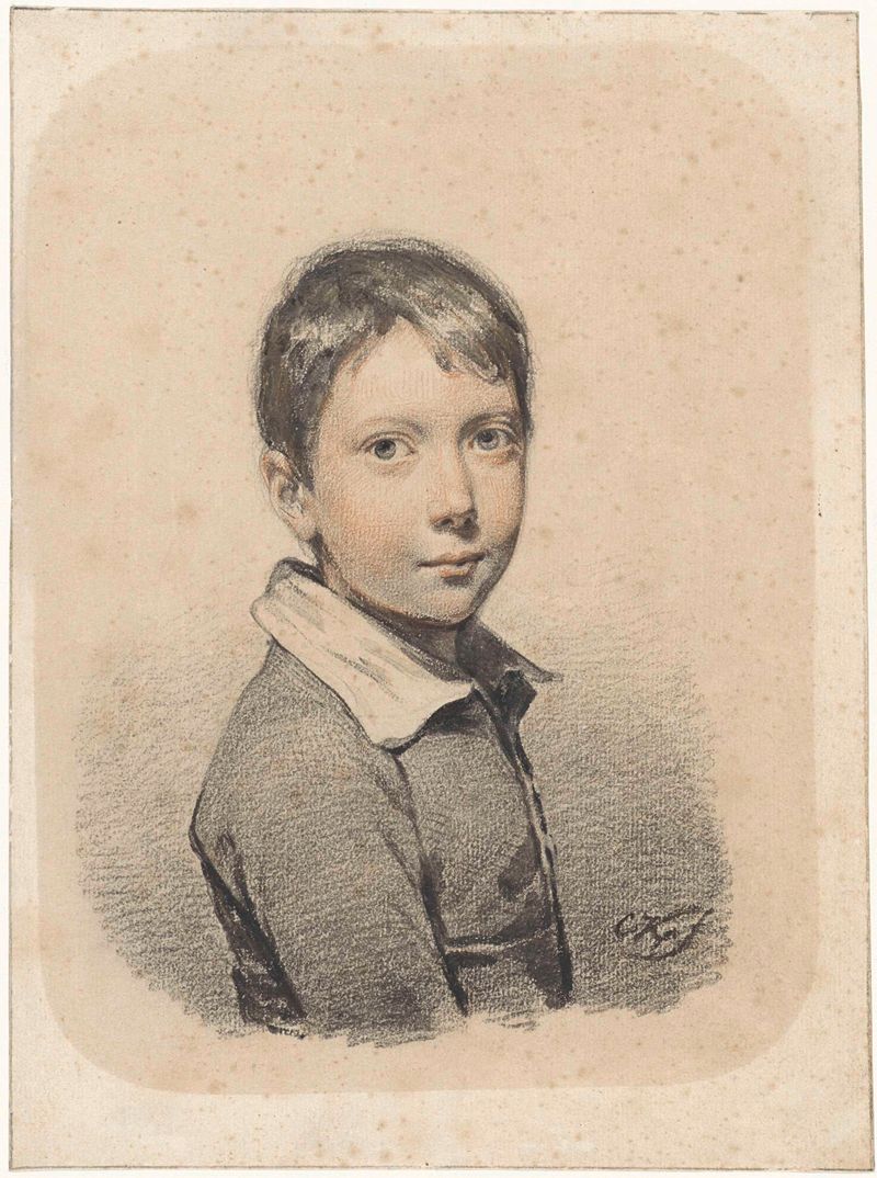 Portrait of Gerardus Arnoldus Nicolaus Allebé as a young man, oil painting by Cornelis Kruseman