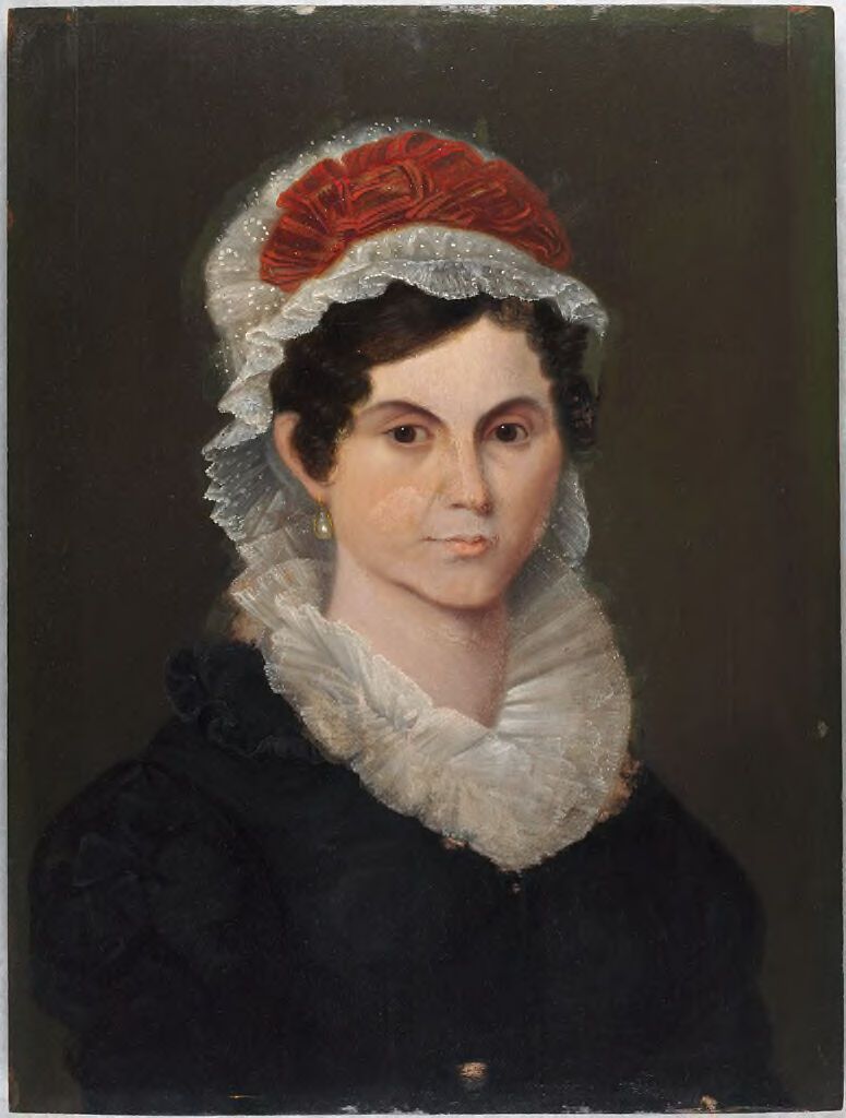 Portrait of Mrs. J.H. Brae, wood medium by Thomas Ware