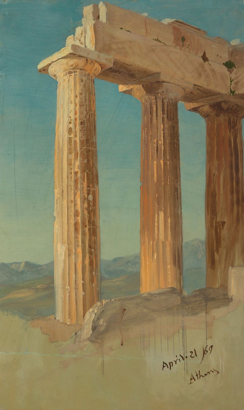Colunas do Partenon, óleo de Frederic Edwin Church