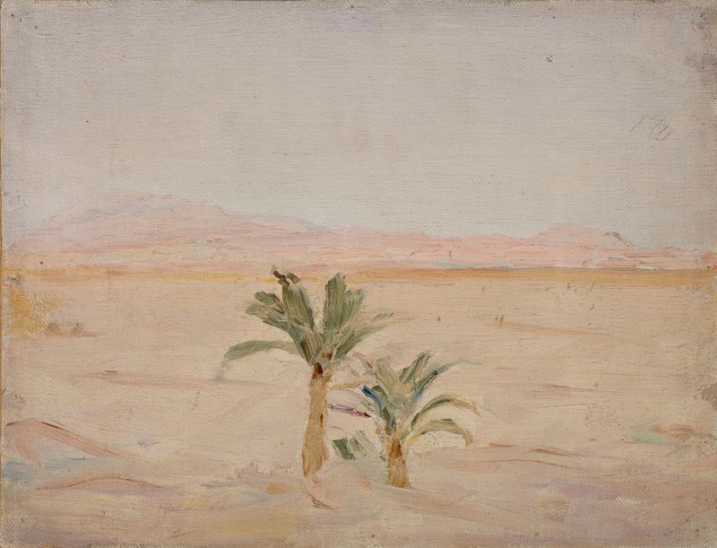 Sahara (Desert) de Jan Ciągliński, pintura a óleo que retrata areias expansivas sob um céu sereno