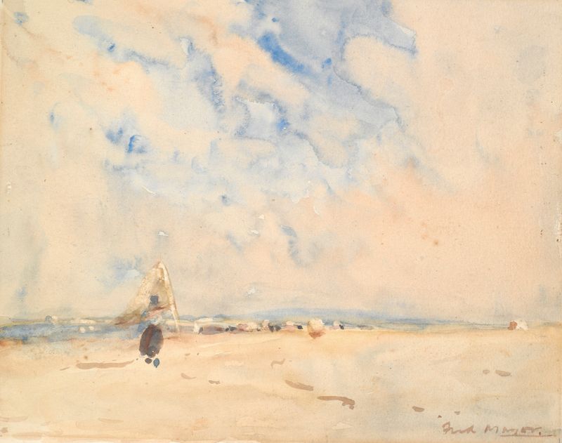 Sketch de William Frederick Mayor, paisaje impresionista con suaves matices