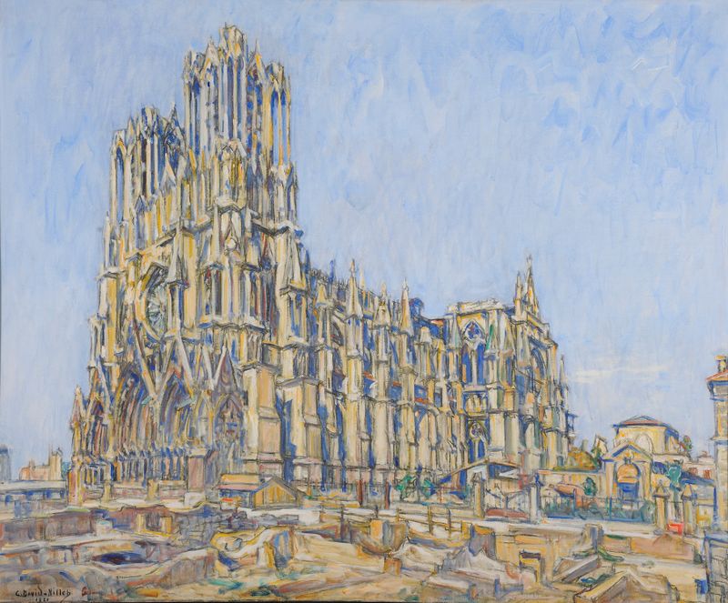 Gothic architecture of Cathédrale de Reims by Germain David-Nillet