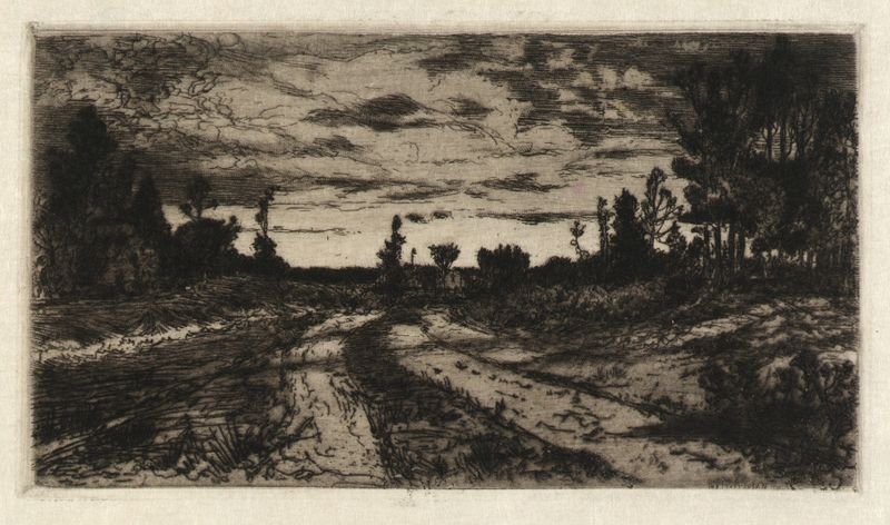 Twilight landscape by Mary Nimmo Moran, oil painting
