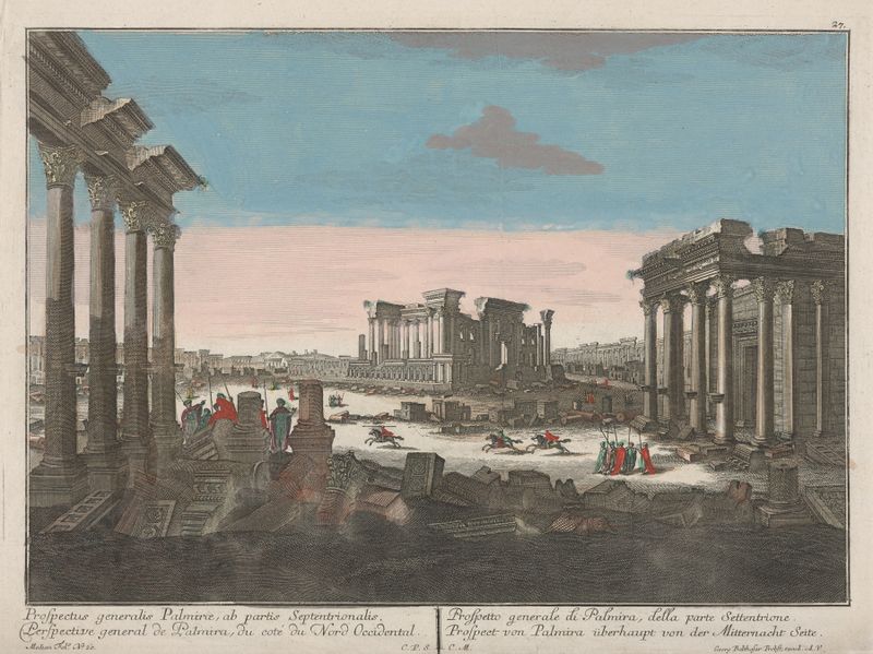 Paisaje neoclásico que representa las antiguas ruinas de Palmira por Unknown Artist