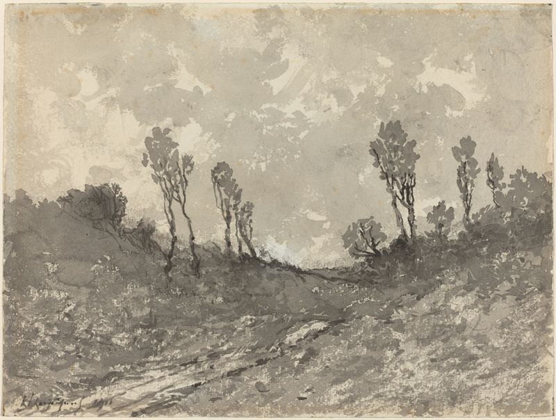 Paisaje con un camino a través de un bosque, pintura al óleo de Henri-Joseph Harpignies