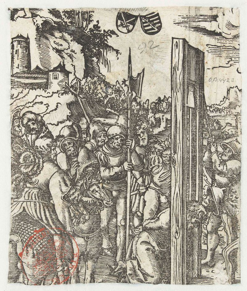 Marteldood van Matteüs de Lucas Cranach, meio papel, retratando figuras de luto em uma cena sombria.