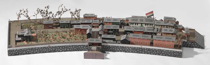 Modelo da ilha de Deshima, madeira, artista desconhecido