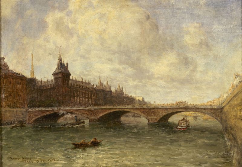 Landscape of Le pont au change et le quai de l’horloge by Frank Myers Boggs, oil painting