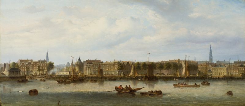 View of Amsterdam from the IJ, óleo sobre lienzo de Nicolaas Martinus Wijdoogen