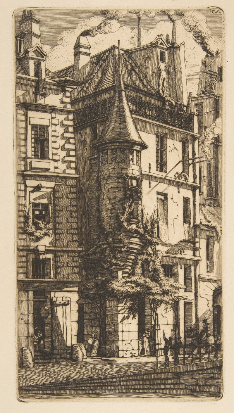 Casa con Torre, rue de la Tixéranderie, París de Charles Meryon, grabado