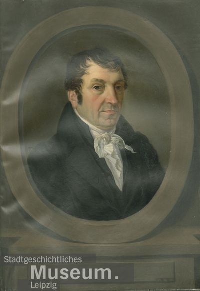 Portrait of Franz Bellatti in half profile, ink on paper by W. Schulze