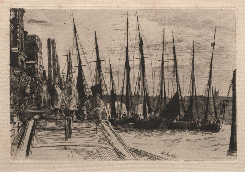 Escena marina con aguas brillantes de James Abbott McNeill Whistler, pintura al óleo