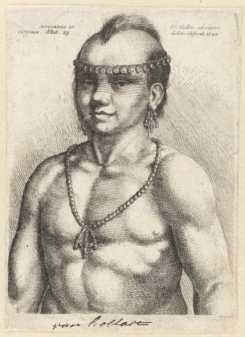 Gravura de Wenceslaus Hollar de um homem de 23 anos da Virgínia