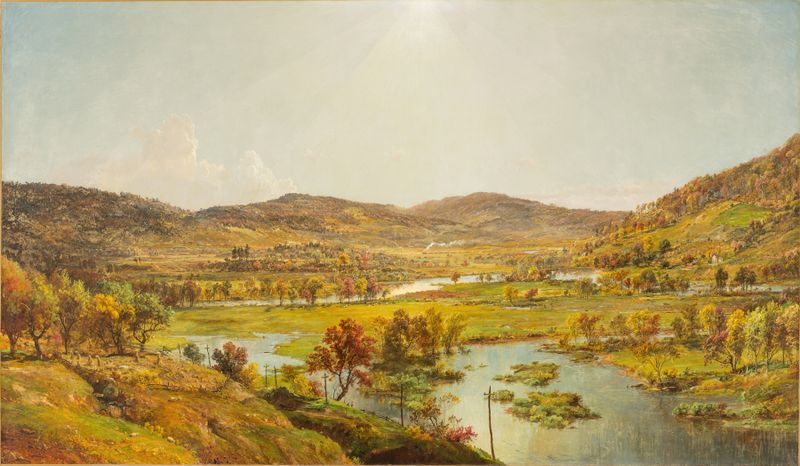 Sidney Plains com a união dos rios Susquehanna e Unadilla, óleo sobre tela de Jasper Francis Cropsey