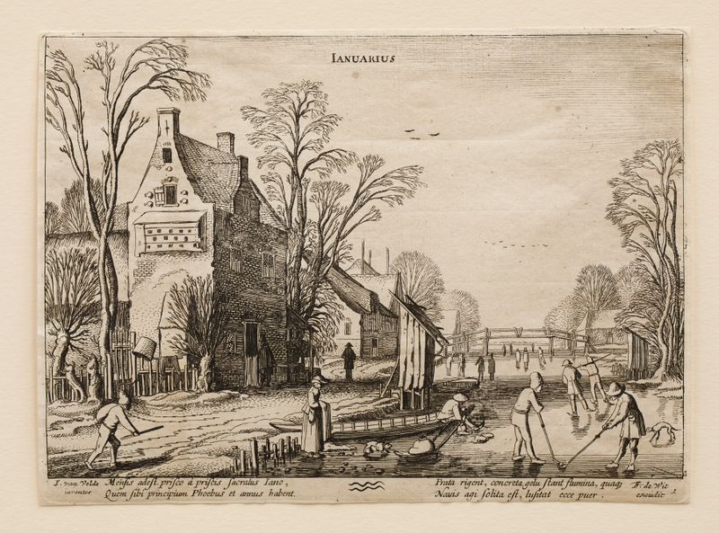 January by Jan van de Velde, depicting a figure among nature, oil painting