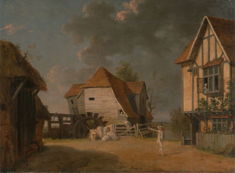 Genre scene depicting a contemplative figure in soft colors, oil painting by John Inigo Richards