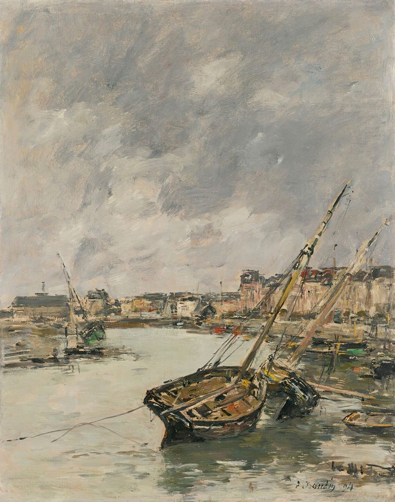 Escena marina al atardecer, óleo sobre lienzo de Eugène Boudin