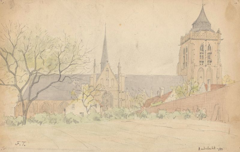 Collégiale de Saints-Pierre-et-Guidon à Anderlecht by Jean-François Taelemans, oil painting