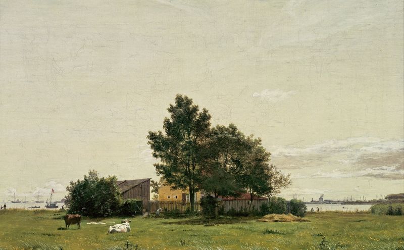 Section near the Lime Kiln with a View towards Copenhagen, pintura a óleo de Christen Købke