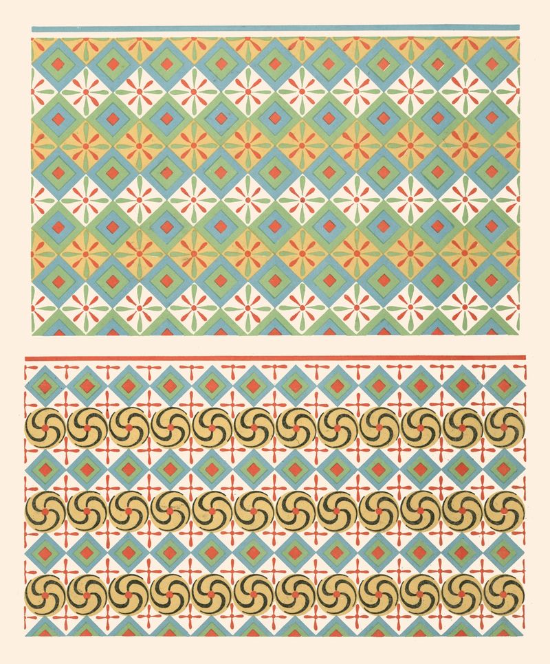 Ceiling motifs in oil on canvas by Gustave Jéquier