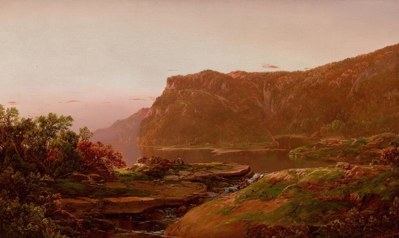 Landscape with mountains and trees, oil painting by William Louis Sonntag