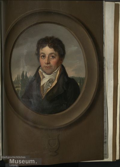 Retrato de Jacob Bernhard Limburger, óleo sobre pergamino de F. A. Fricke