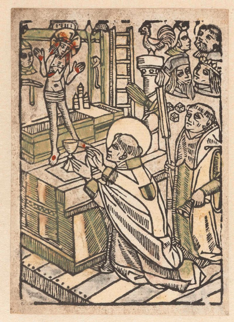 Escena religiosa con San Gregorio en ricos ropajes, Northern Renaissance, Unknown Artist