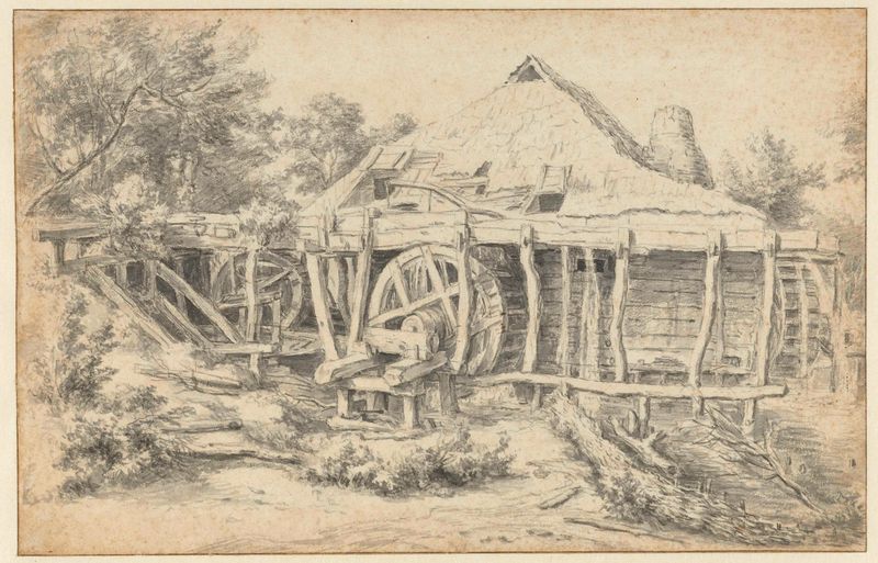 View of a watermill by Jacob Isaacksz van Ruisdael, oil on canvas