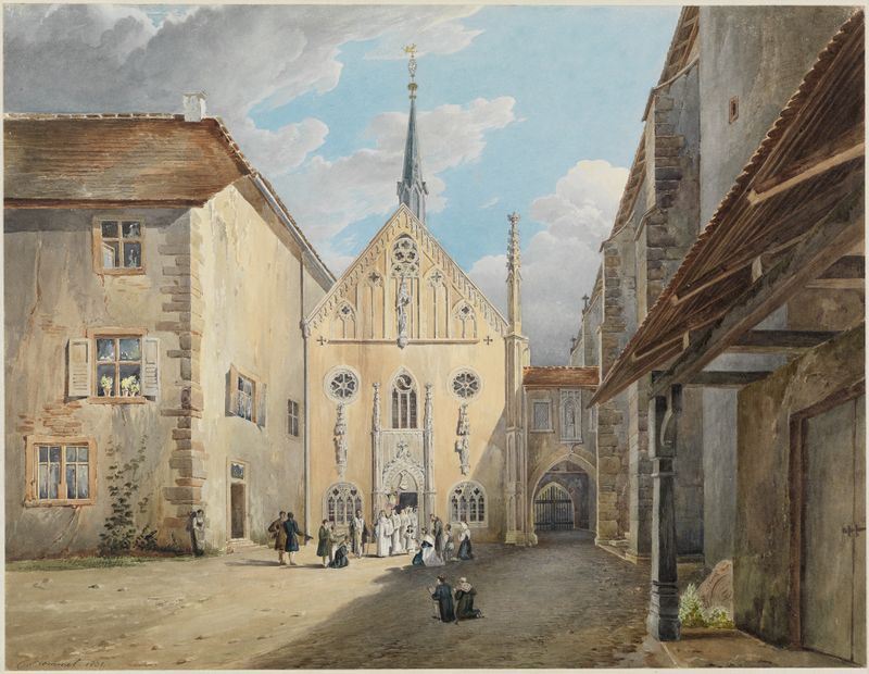 Landscape with Fürstenkapelle, oil on canvas by Carl Ludwig Frommel