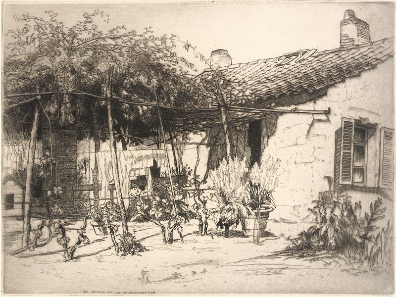 Genre scene depicting a laundry interior, oil on canvas by George Charles Aid