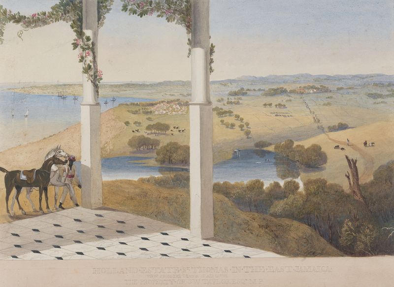 Holland Estate landscape by James Hakewill, oil on canvas