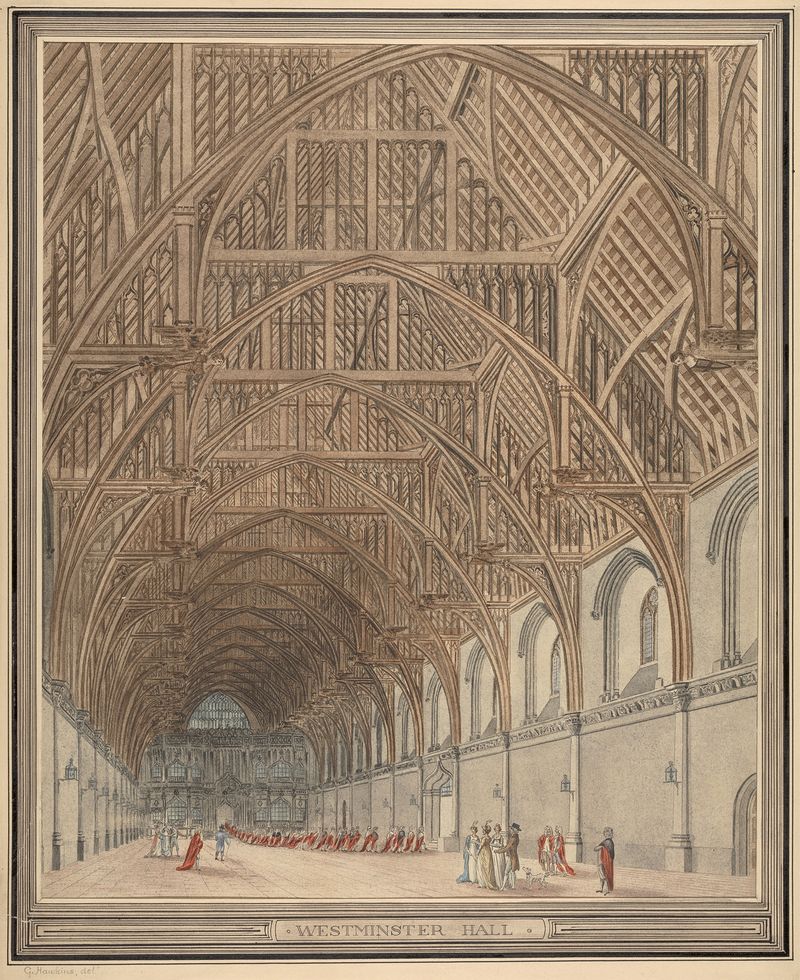 Gothic architecture of Westminster Hall by George Hawkins, unknown medium