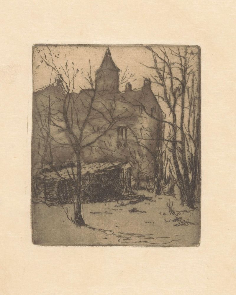 Kasteel de Binckhorst en Den Haag, óleo sobre lienzo de Willem Adrianus Grondhout