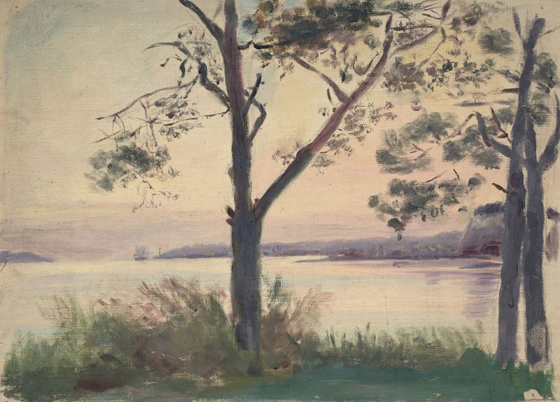 Vue de la rade de Brest depuis Plougastel-Daoulas, oil on canvas by Jeanne Jegou-Cadart