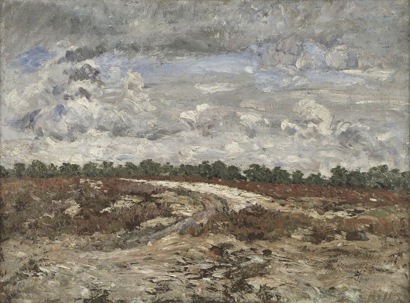 Forest landscape with vibrant colors, oil on canvas by Carl Fredrik Hill