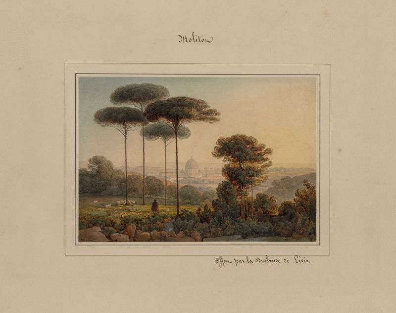 View of the Basilica of St. Peter from the West, óleo sobre lienzo de Joseph Molitor