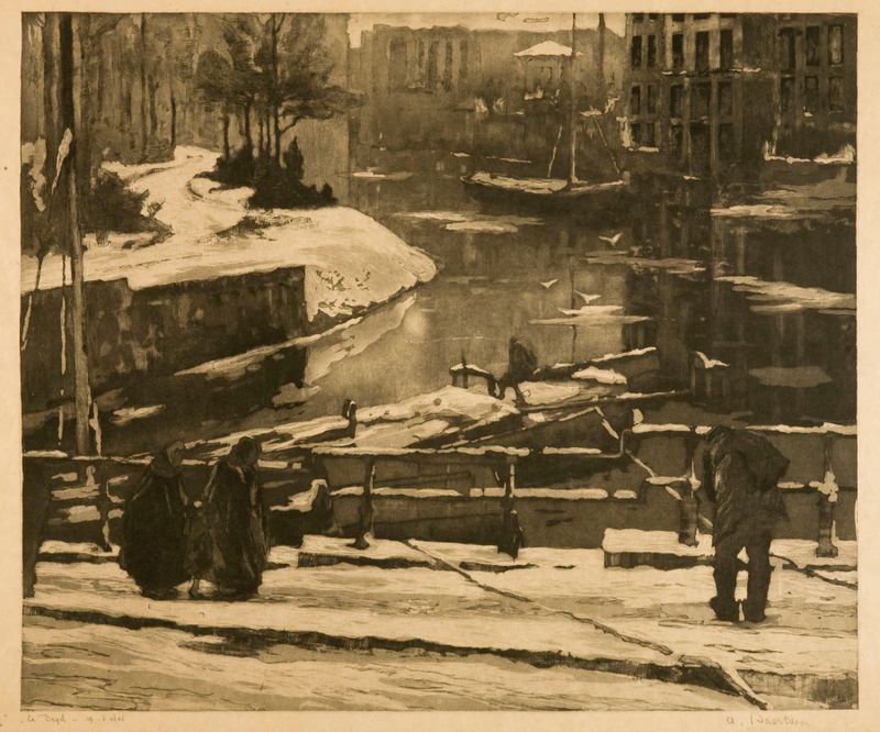 Thaw in Ghent, oil on canvas by Albert Baertsoen, depicting emerging earth and departing frost.