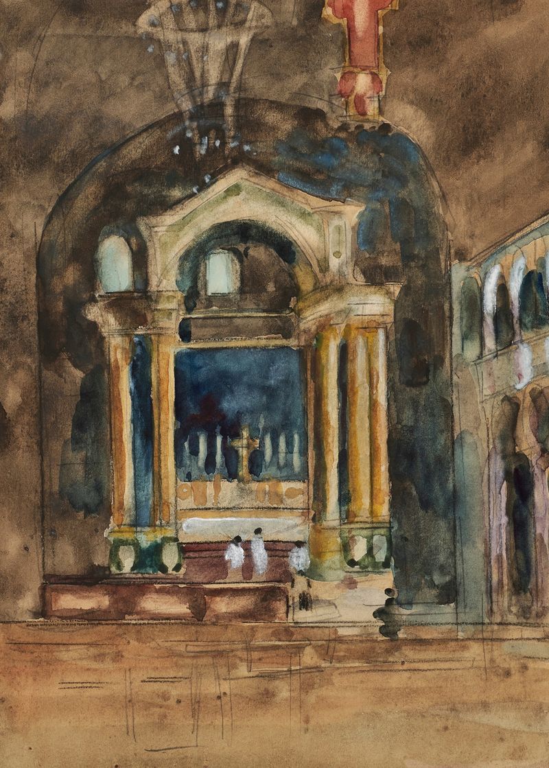 Estudio figurativo de Sir William Eden, con una silueta en sombra y luz.