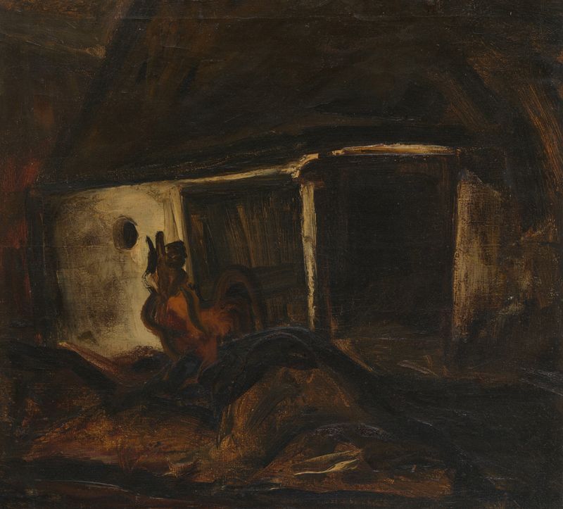 Rooster on a manure heap, oil on canvas by Constant Permeke