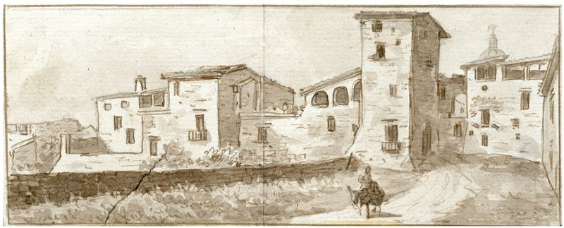 Pintura a óleo de paisagem por Otto Howen com luz sobre colinas e campos