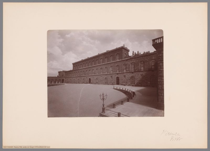 Palazzo Pitti in Florence, Italy, albumen print by Giacomo Brogi