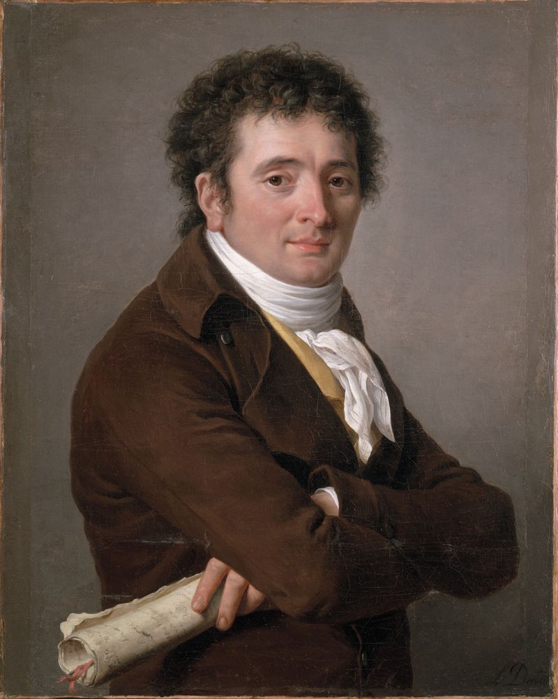 Retrato de uma figura em tecido elegante, óleo sobre tela de Adélaïde Labille-Guiard