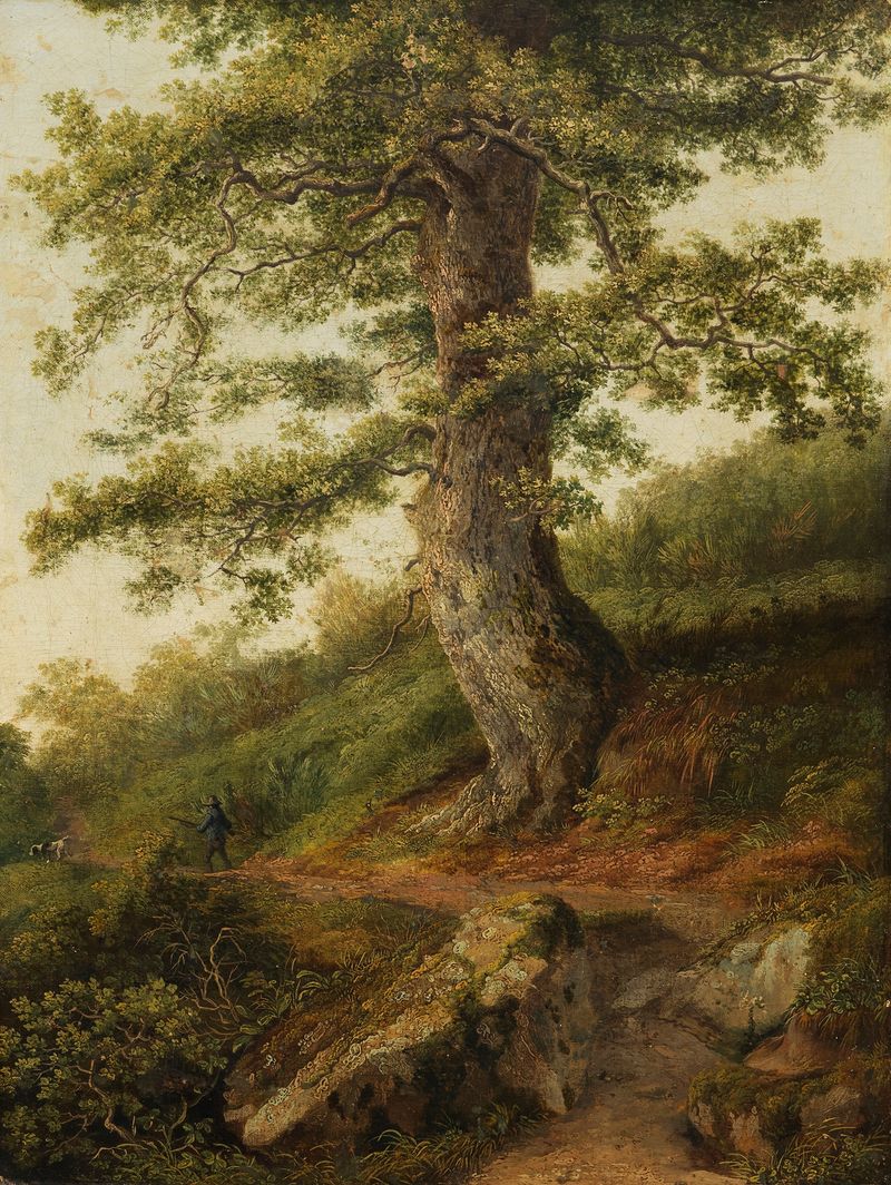 Paisaje con un olivo de Jacob Philipp Hackert, pintura al óleo de 1801.