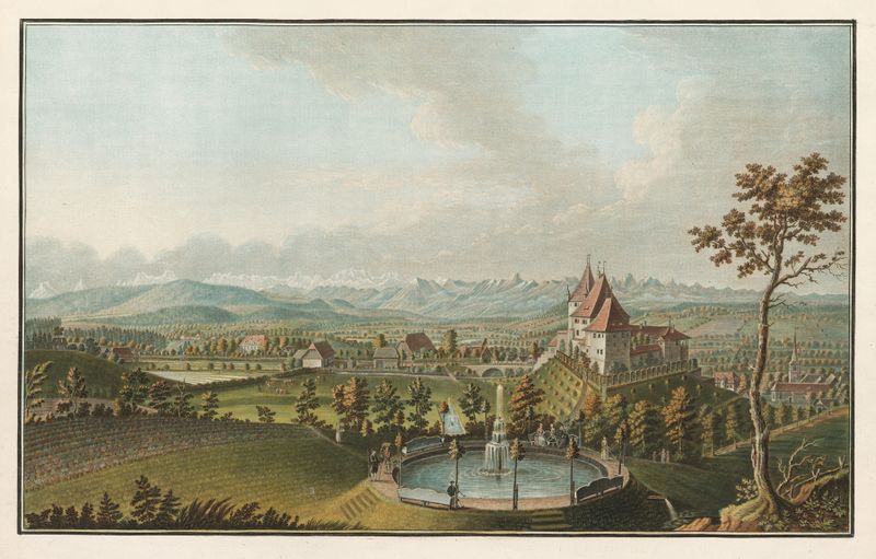 Landscape featuring alps and glaciers by Johann Wolfgang Kleemann