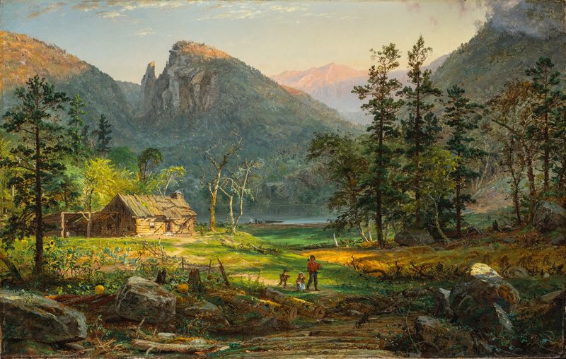 Pioneer’s Home, Eagle Cliff, White Mountains by Jasper Francis Cropsey, oil on canvas depicting autumn foliage.