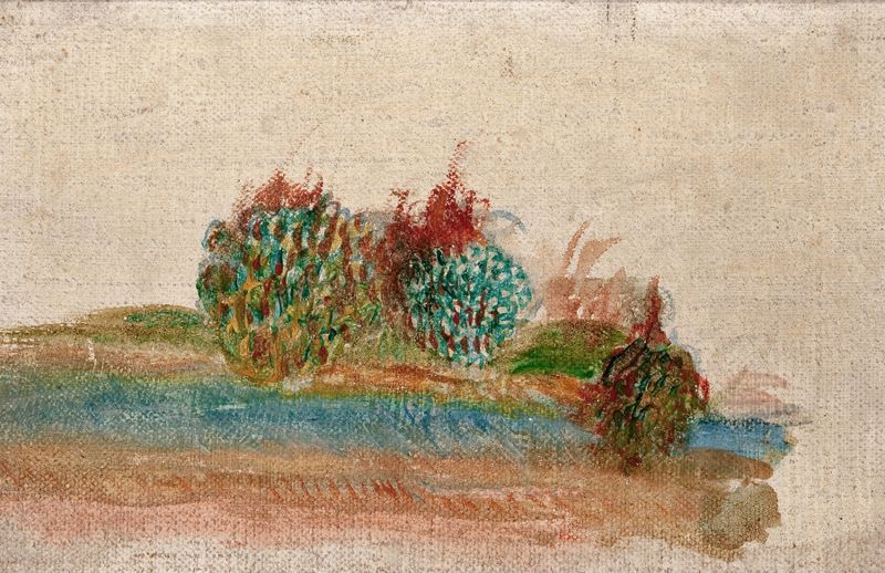 Paysage de Pierre-Auguste Renoir, pintura a óleo que retrata vegetação exuberante e árvores.
