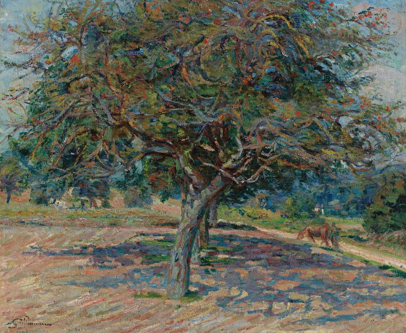 Arbres En Île-De-France de Armand Guillaumin, óleo sobre tela mostrando árvores exuberantes e luz filtrada