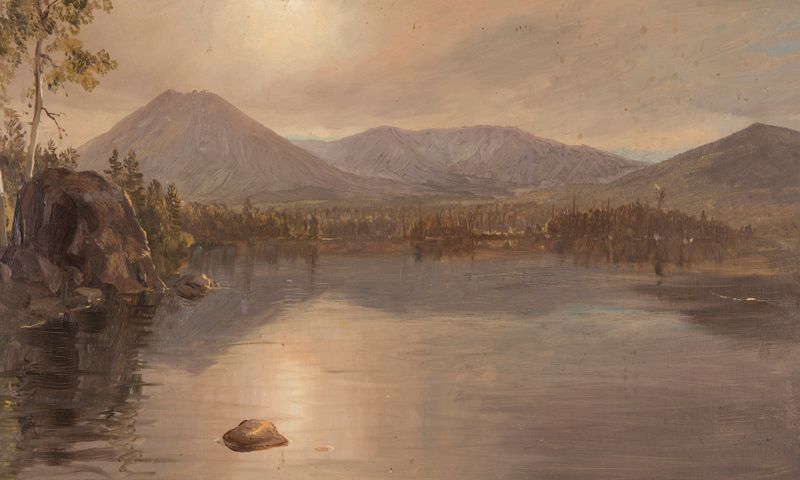 Mounts Katahdin and Turner from Lake Katahdin, Maine de Frederic Edwin Church, óleo