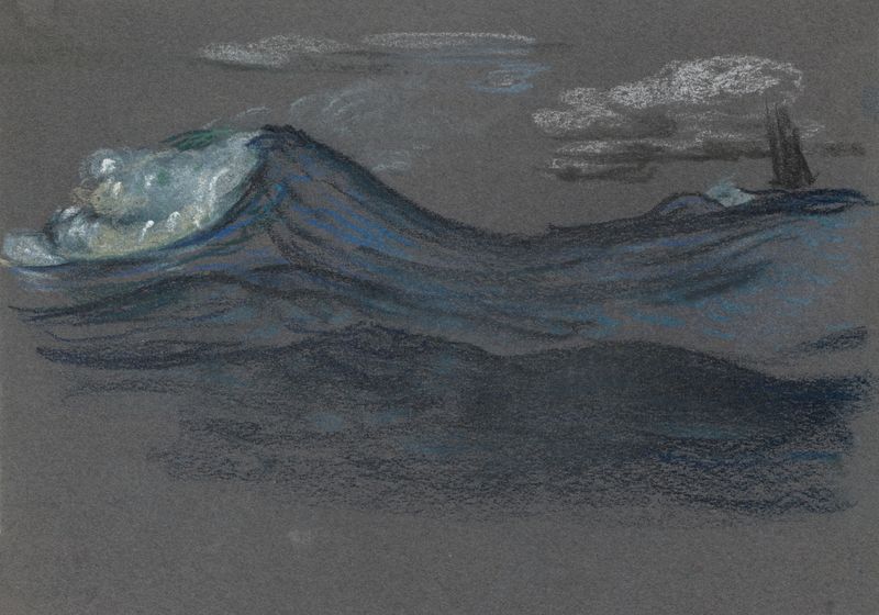 Ocean Swells by Arthur Bowen Davies, depicting luminous ocean waves in an ethereal style.